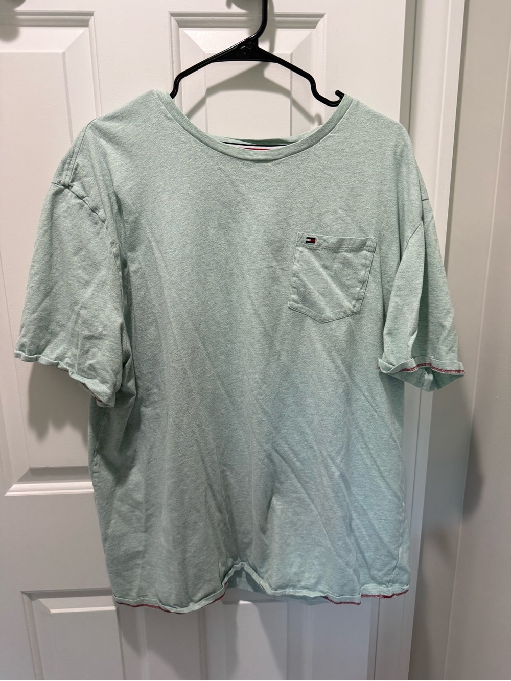 Tommy Hilfiger Men's Light Mint Green Short Sleeve Pocket Tee